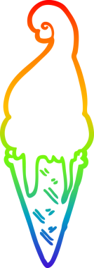 gökkuşağı gradyanı çizimi bir insan tarafından çizilmiş dondurma çizgi filmi