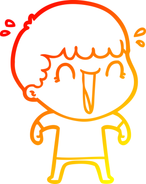 Bir insan tarafından çizilmiş gülen bir çizgi film karakterinin sıcak çizgi çizimi.