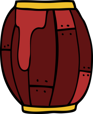 Bir insan tarafından çizilmiş bir fıçının karalaması.