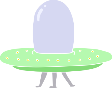 Bir insan tarafından çizilen uzay gemisinin düz renk çizimi