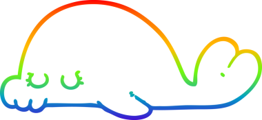 gökkuşağı gradyan çizgi çizimi bir insan tarafından çizilmiş fok