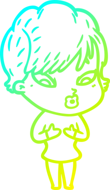 Bir insan tarafından çizilmiş bir karikatür kadın çizimi.