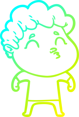 Bir insan tarafından çizilmiş soğuk çizgi film karakteri çizimi.