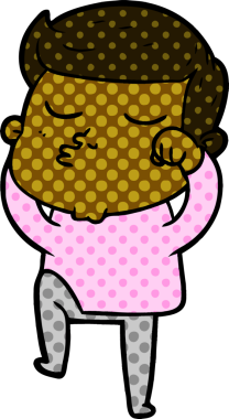 Bir insan tarafından çizilmiş karikatür mankeni adam.