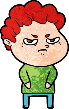 Bir insan tarafından çizilmiş kızgın bir adam.