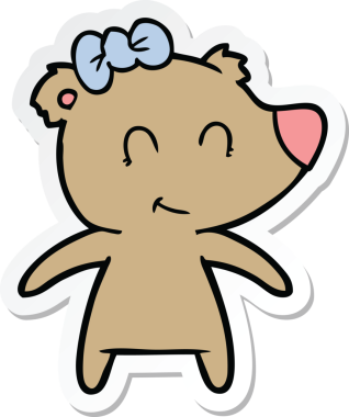 Bir insan tarafından çizilmiş dişi ayı karikatürü.