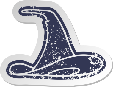 Bir insan tarafından çizilmiş eski bir cadı şapkası.