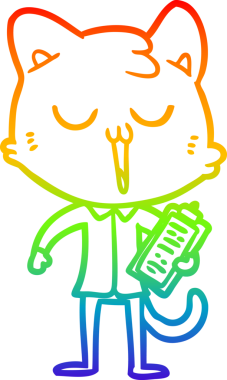 gökkuşağı gradyan çizgi çizimi bir insan tarafından çizilmiş bir çizgi film kedisi