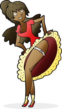 Bir insan tarafından çizilmiş flamenko dansçısı çizgi filmi.