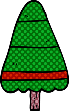 Bir insan tarafından çizilmiş bir karalama Noel ağacı.