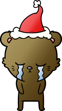 Ağlayan el, bir insan tarafından çizilmiş Noel Baba şapkası giyen bir ayının gradyan çizimi.