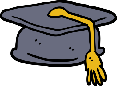 Bir insan tarafından çizilmiş karalama stili mezuniyet şapkası.