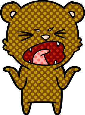 Bir insan tarafından çizilmiş bir çizgi film karakteri.