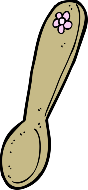 Bir insan tarafından çizilmiş bir kaşık.