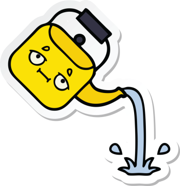 Bir insan tarafından çizilmiş tatlı bir karikatür çıkartması.