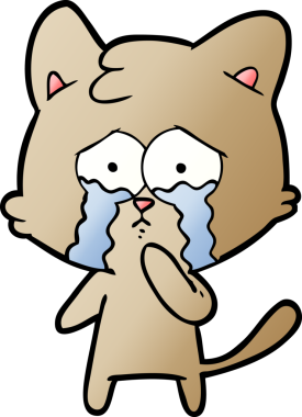 Bir insan tarafından çizilmiş çizgi film kedisi.