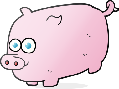 Bir insan tarafından çizilmiş serbest çizim domuz.