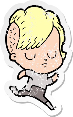 Bir insan tarafından çizilmiş karikatür bir kadının sıkıntılı çıkartması.