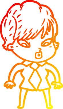 Bir insan tarafından çizilmiş bir karikatür kadın çizimi