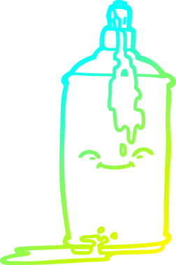 Bir insan tarafından çizilmiş bir çizgi film sprey boya kutusu.