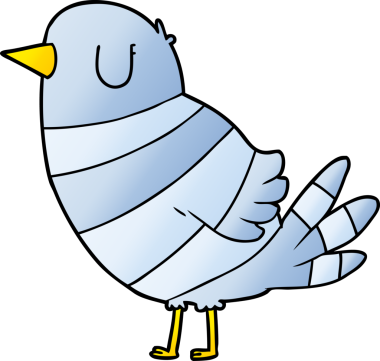 Bir insan tarafından çizilmiş çizgi film kuşu.