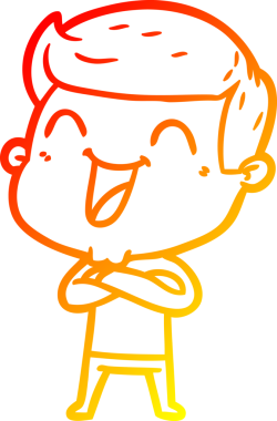 Bir insan tarafından çizilmiş gülen çizgi film karakterinin sıcak çizgi çizimi