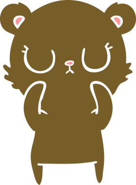 Bir insan tarafından çizilmiş düz renk çizgi film ayısı.