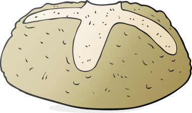 Bir insan tarafından çizilmiş bir somun ekmek.