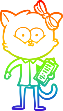 gökkuşağı gradyanı çizimi bir insan tarafından çizilmiş çizgi film kedisi