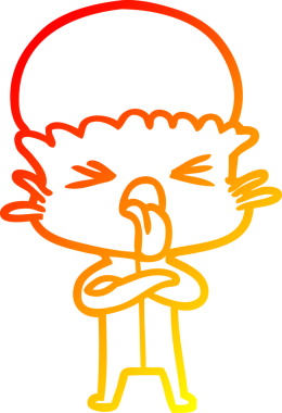 Bir insan tarafından çizilmiş iğrenç bir çizgi film uzaylısının sıcak çizgi çizimi.