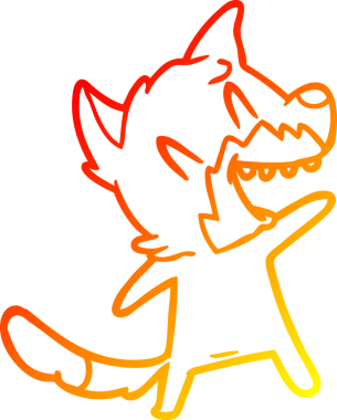 Bir insan tarafından çizilmiş gülen tilki çizgi filmi.