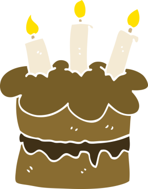 Bir insan tarafından çizilmiş çikolatalı pasta.