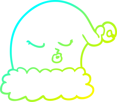 Bir insanın çizdiği Noel Baba şapkasının soğuk gradyan çizimi.