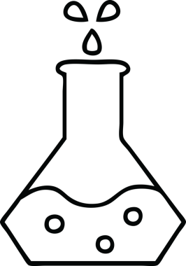 Bir insan tarafından çizilmiş bir bilim deneyinin çizgi çizimi