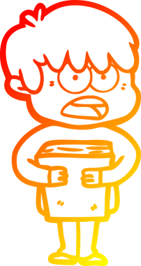 Bir insan tarafından çizilmiş endişeli bir çizgi film çocuğu çizimi.