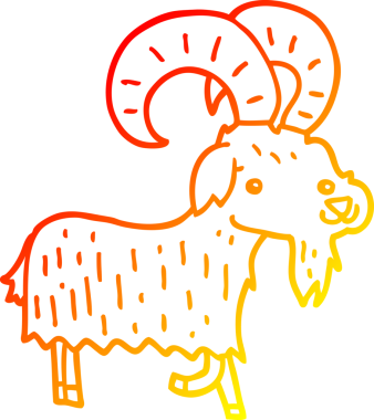 Bir insan tarafından çizilmiş bir keçinin sıcak çizgi çizimi