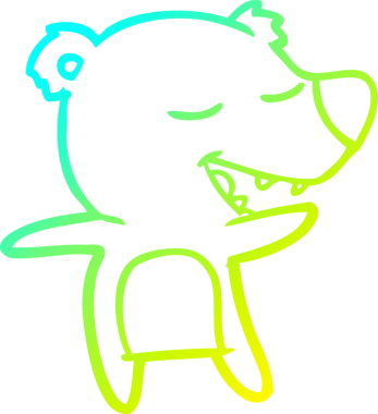 Bir insan tarafından çizilen çizgi film ayısının soğuk gradyan çizgisi.