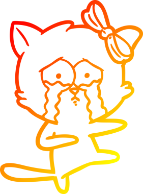 Bir insan tarafından çizilmiş çizgi film kedisinin sıcak çizgi çizimi