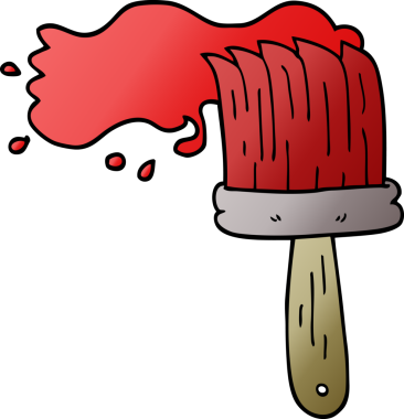 Bir insan tarafından çizilmiş karalama boya fırçası.