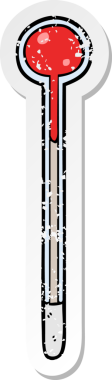 Bir insan tarafından çizilmiş karikatür termometresinin sıkıntılı etiketi.