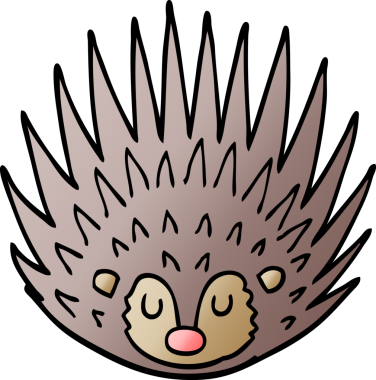 Bir insan tarafından çizilmiş çivili kirpi.