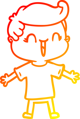 Bir insan tarafından çizilmiş gülen bir çizgi film karakteri çizimi