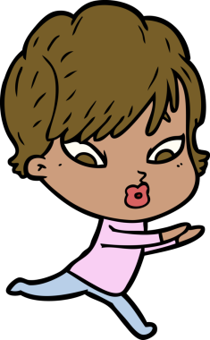 Bir insan tarafından çizilmiş karikatür kadın.