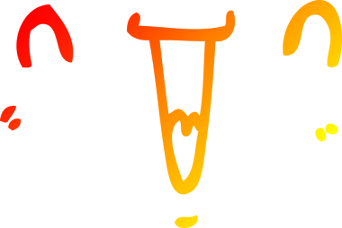 Bir insan tarafından çizilmiş sevimli, mutlu bir çizgi film yüzü çizimi.