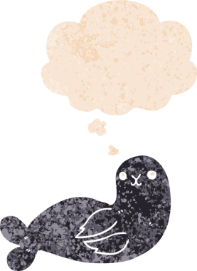 Düşünce baloncuklu karikatür mührü grunge sıkıntılı retro desen bir insan tarafından çizilmiş