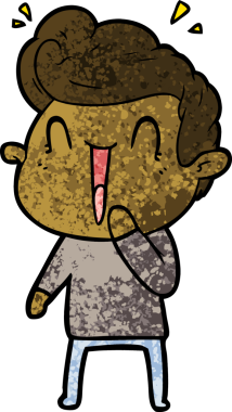 Bir insan tarafından çizilmiş heyecanlı bir çizgi film.