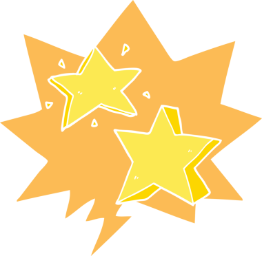 Konuşma baloncuğu olan bir çizgi film yıldızı insan tarafından çizilmiş.