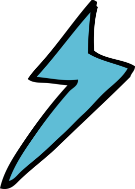 bir insan tarafından çizilmiş karikatür yıldırım sembolü