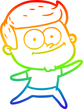 Bir insan tarafından çizilmiş mutlu bir adamın çizgi çizimi.