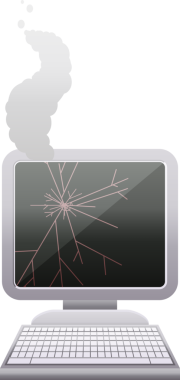 Bir insan tarafından çizilmiş bozuk bilgisayar grafik vektör illüstrasyon simgesi
